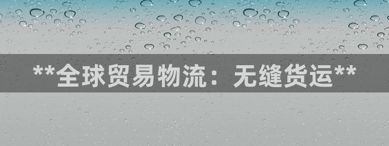 尊龙凯时老板：**全球贸易物流：无缝货运**