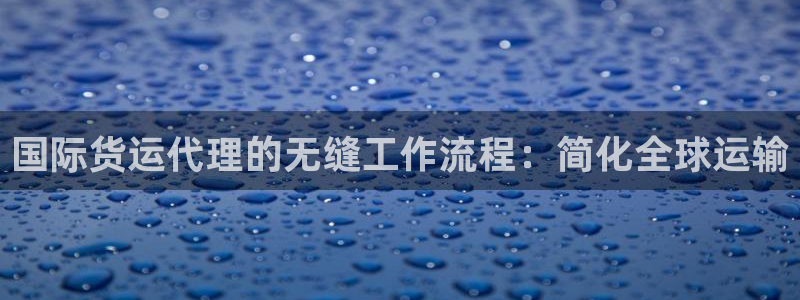 尊龙凯时平台官网：国际货运代理的无缝工作流程：简化全球运